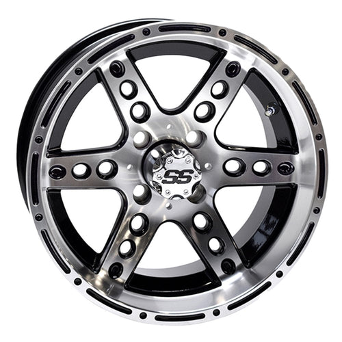 14″ RX187 Black / Machined Golf Cart Wheel – RHOX® golfcartsforsaleusa